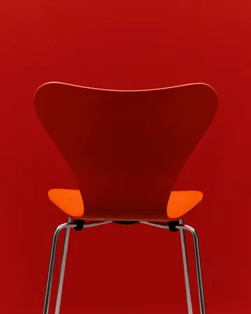 Sjuan 3107 stol - Orange-rustfritt stål - Fritz Hansen