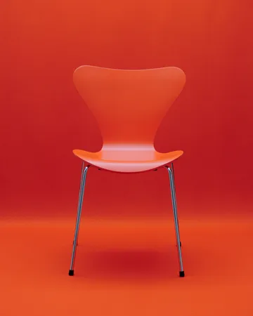 Sjuan 3107 stol - Orange-rustfritt stål - Fritz Hansen