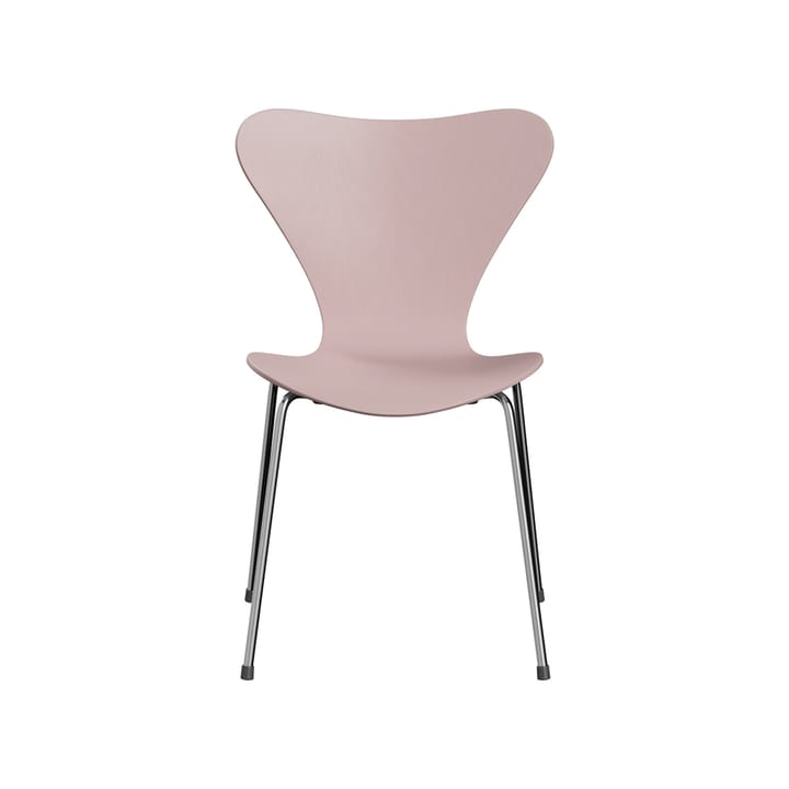 Sjuan 3107 stol - Pale rose-farget ask-kromat stål stativ - Fritz Hansen