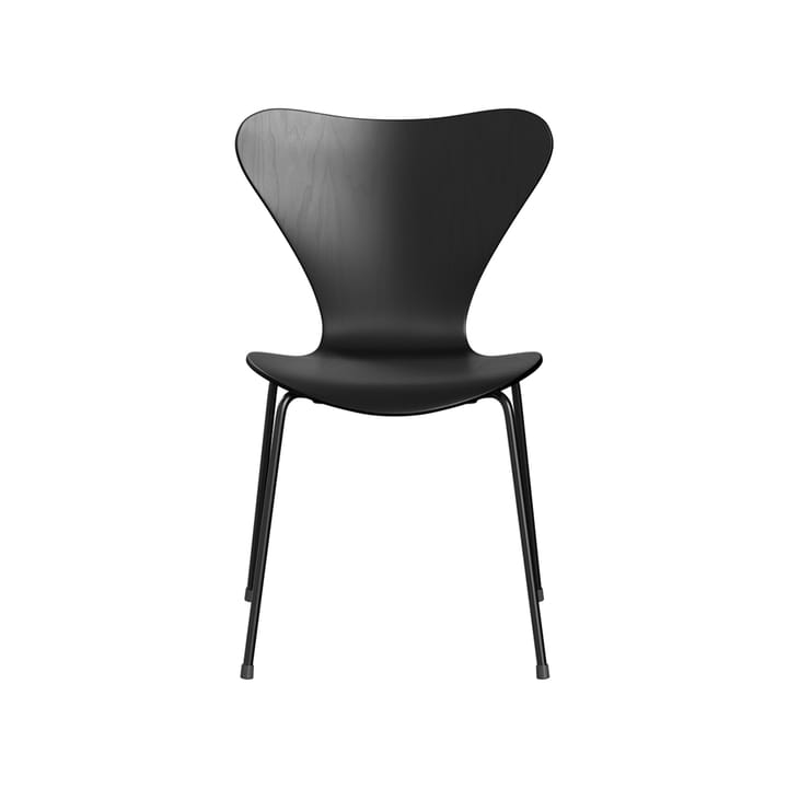 Sjuan 3107 stol - Svart-farget ask-svart stativ - Fritz Hansen