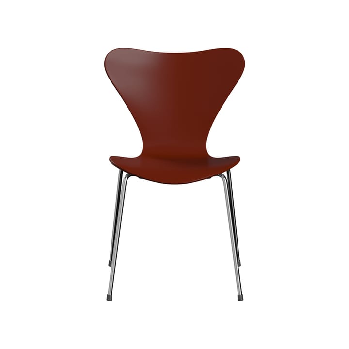 Sjuan 3107 stol - Venetian red-lakkert-kromert stål stativ - Fritz Hansen