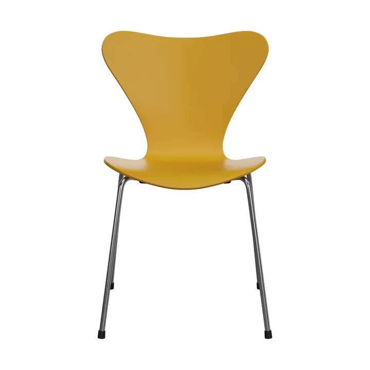 Sjuan 3107 stol - Yellow-rustfritt stål - Fritz Hansen