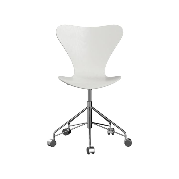 Sjuan 3117 kontorstol harde hjul - Coloured ask white-chrome - Fritz Hansen
