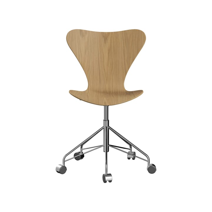 Sjuan 3117 kontorstol harde hjul - Lakkert eik-chrome - Fritz Hansen