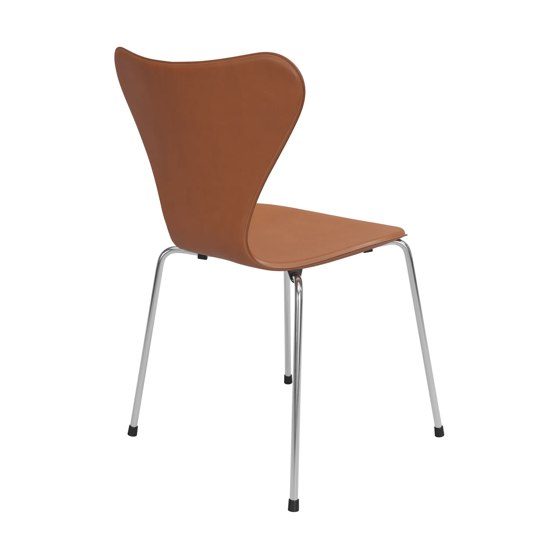 Sjuan Tailored stol, Harness Leather Saddle Brown-chrome Fritz Hansen