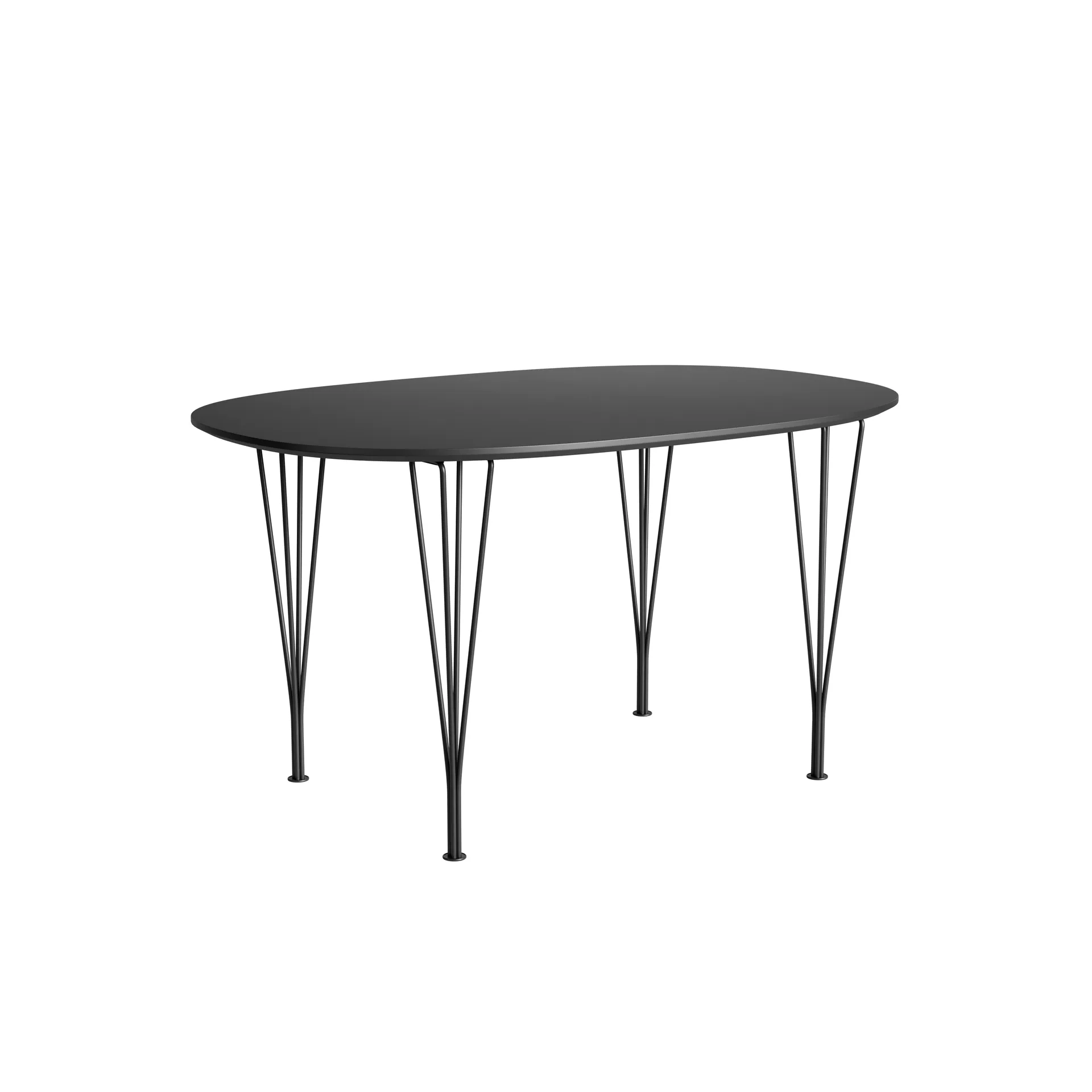 Superellipse B611 spisebord, Black, 135x90x72 cm Fritz Hansen