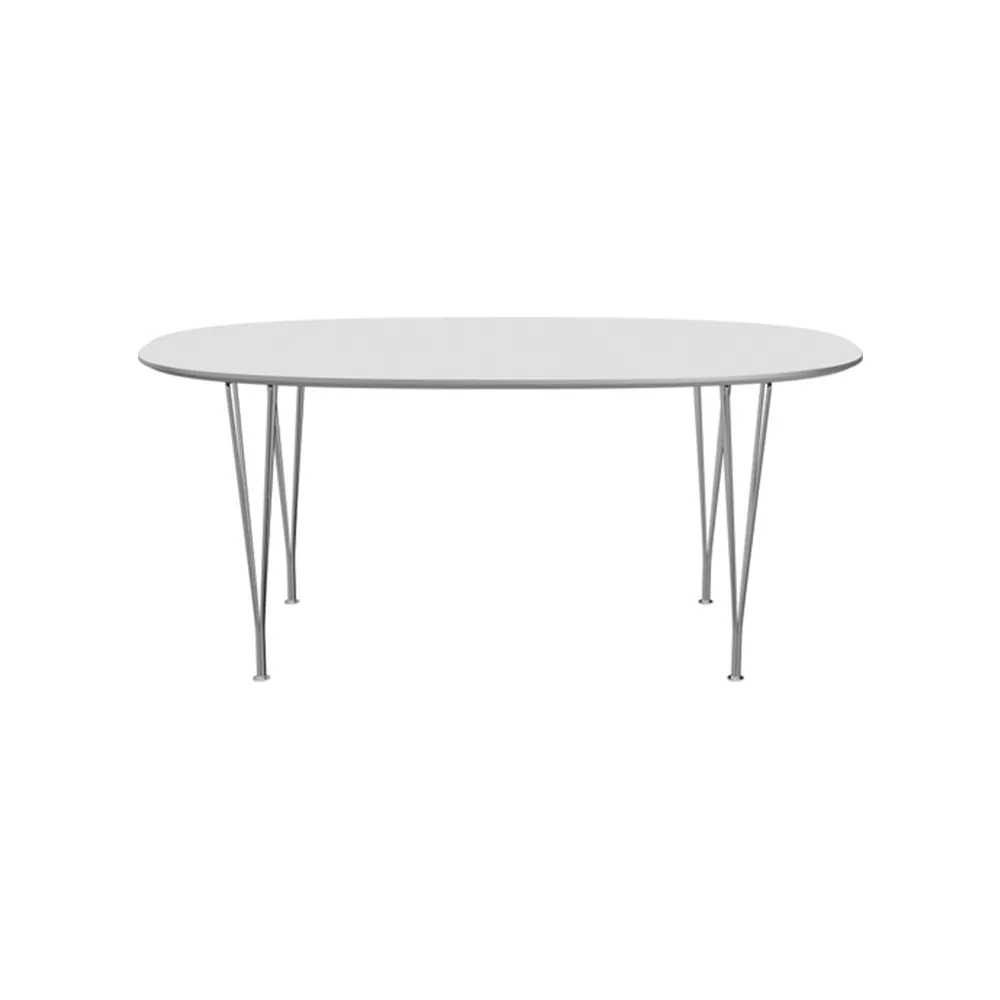 Superellipse B616 spisebord 170x100 cm, White laminate-chrome Fritz Hansen