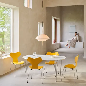 Superellipse B616 spisebord 170x100 cm - White laminate-chrome - Fritz Hansen