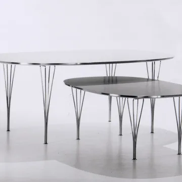 Superellipse B616 spisebord 170x100 cm - White laminate-chrome - Fritz Hansen
