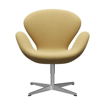 Svanen 3320 lenestol - Acca Camel (gul)-børstet aluminium - Fritz Hansen
