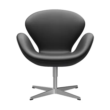 Svanen 3320 lenestol - Essential lær black-børstet aluminium - Fritz Hansen