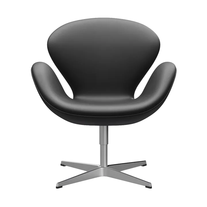 Svanen 3320 lenestol - Essential lær black-børstet aluminium - Fritz Hansen