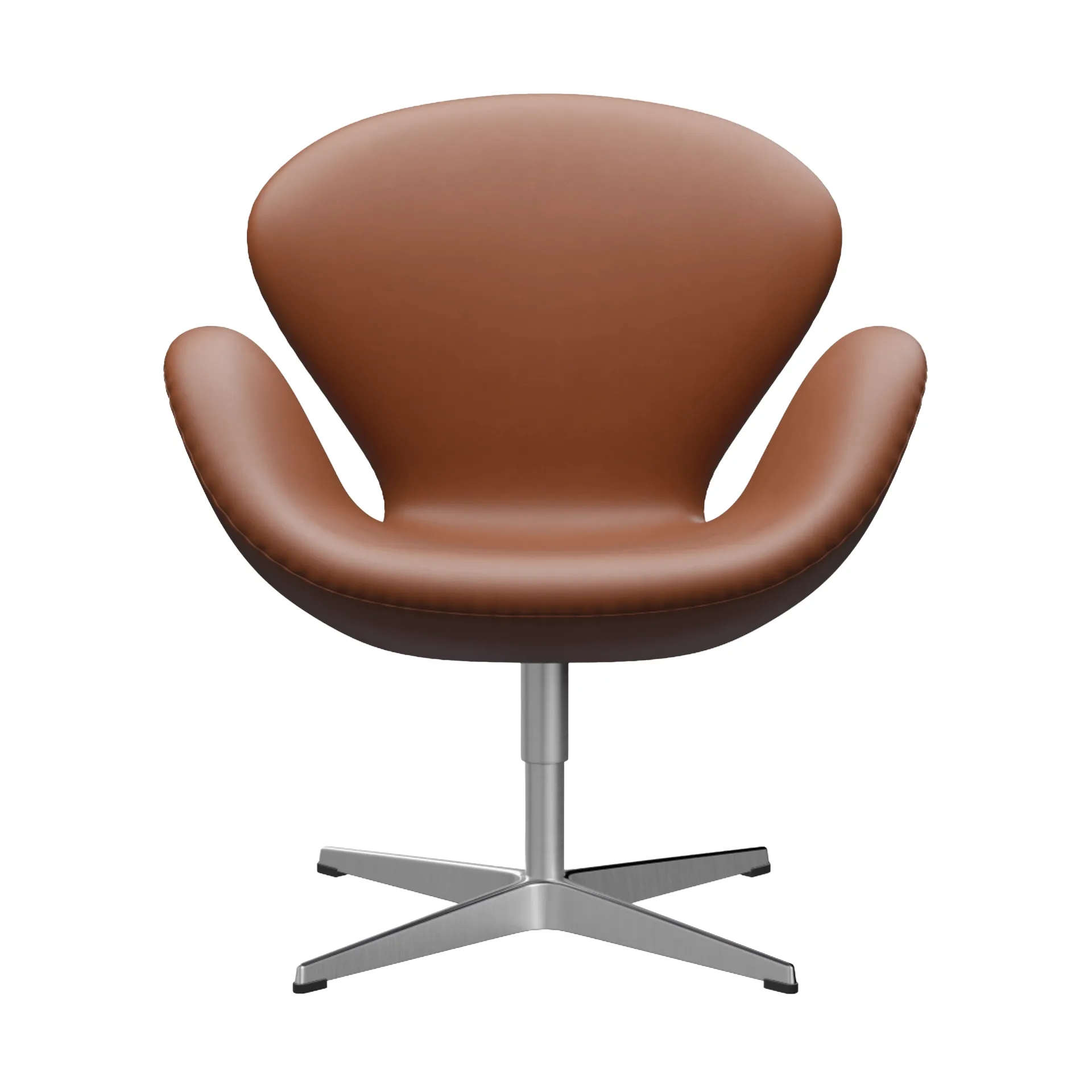 Svanen 3320 lenestol, Essential lær walnut-børstet aluminium Fritz Hansen