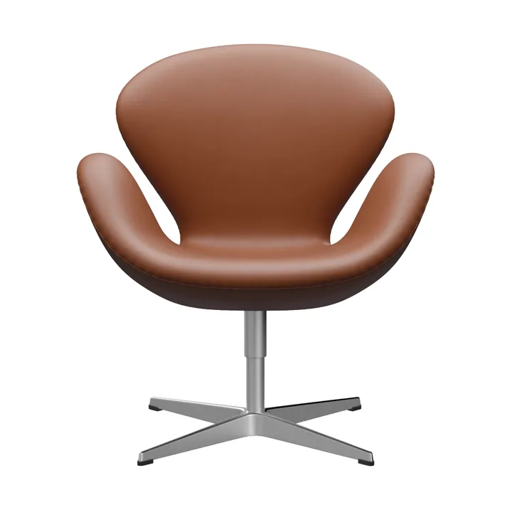 Svanen 3320 lenestol - Essential lær walnut-børstet aluminium - Fritz Hansen