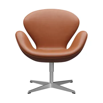 Svanen 3320 lenestol - Grace lær walnut-børstet aluminium - Fritz Hansen