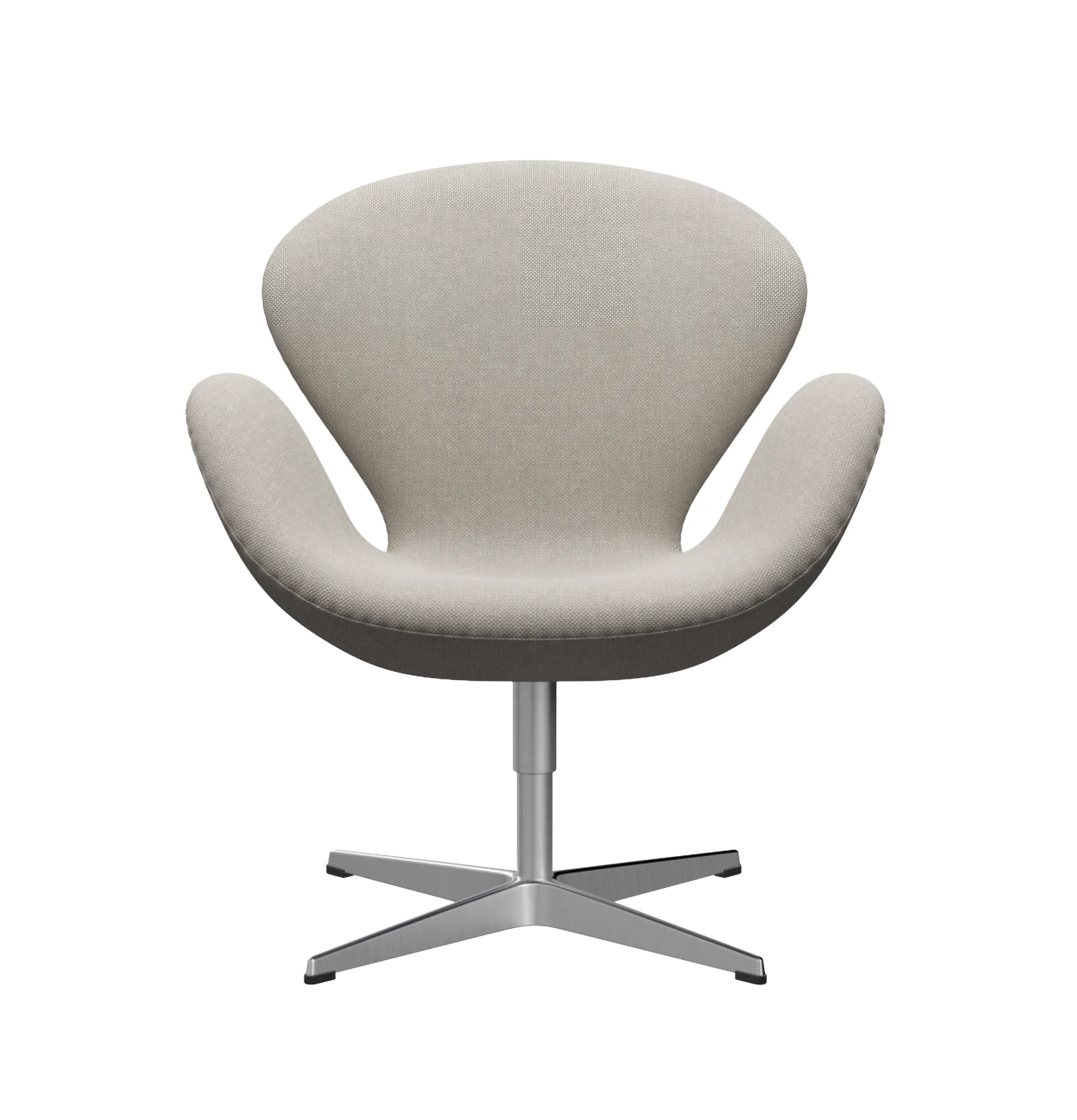 Svanen 3320 lenestol, Hallingdal 103 Light grey-børstet aluminium Fritz Hansen