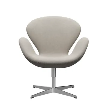 Svanen 3320 lenestol - Hallingdal 103 Light grey-børstet aluminium - Fritz Hansen