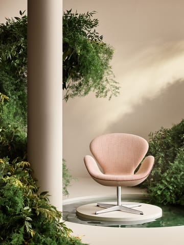 Svanen 3320 lenestol spesialutgave - Serpentine krem bronze-grace leather chestnut-børstet aluminium - Fritz Hansen