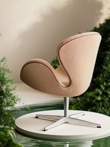 Svanen 3320 lenestol spesialutgave - Serpentine krem bronze-grace leather chestnut-børstet aluminium - Fritz Hansen