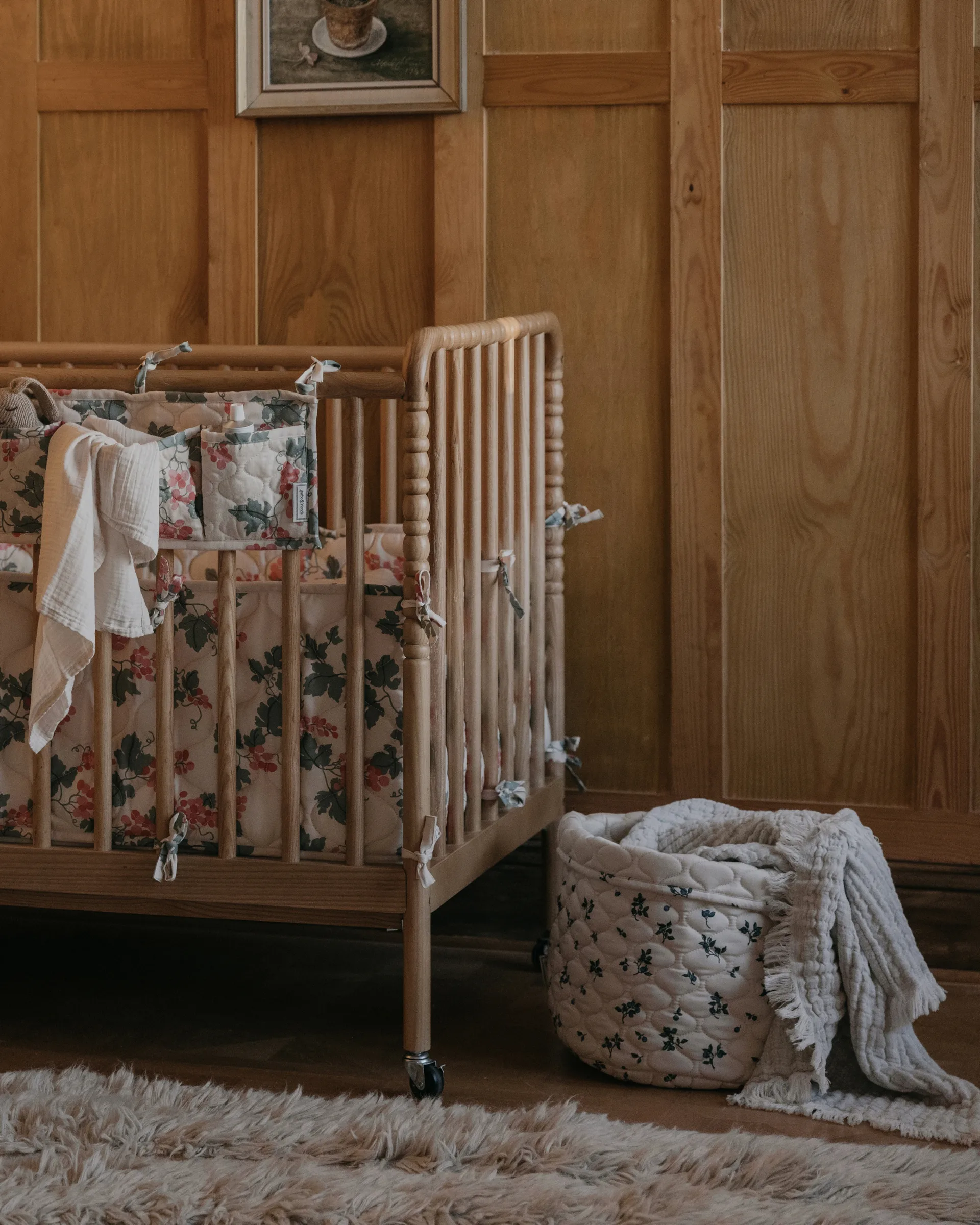 Blueberry Satin quiltet kurv 2 deler, 20xØ20 cm + 30xØ30 cm Garbo&Friends