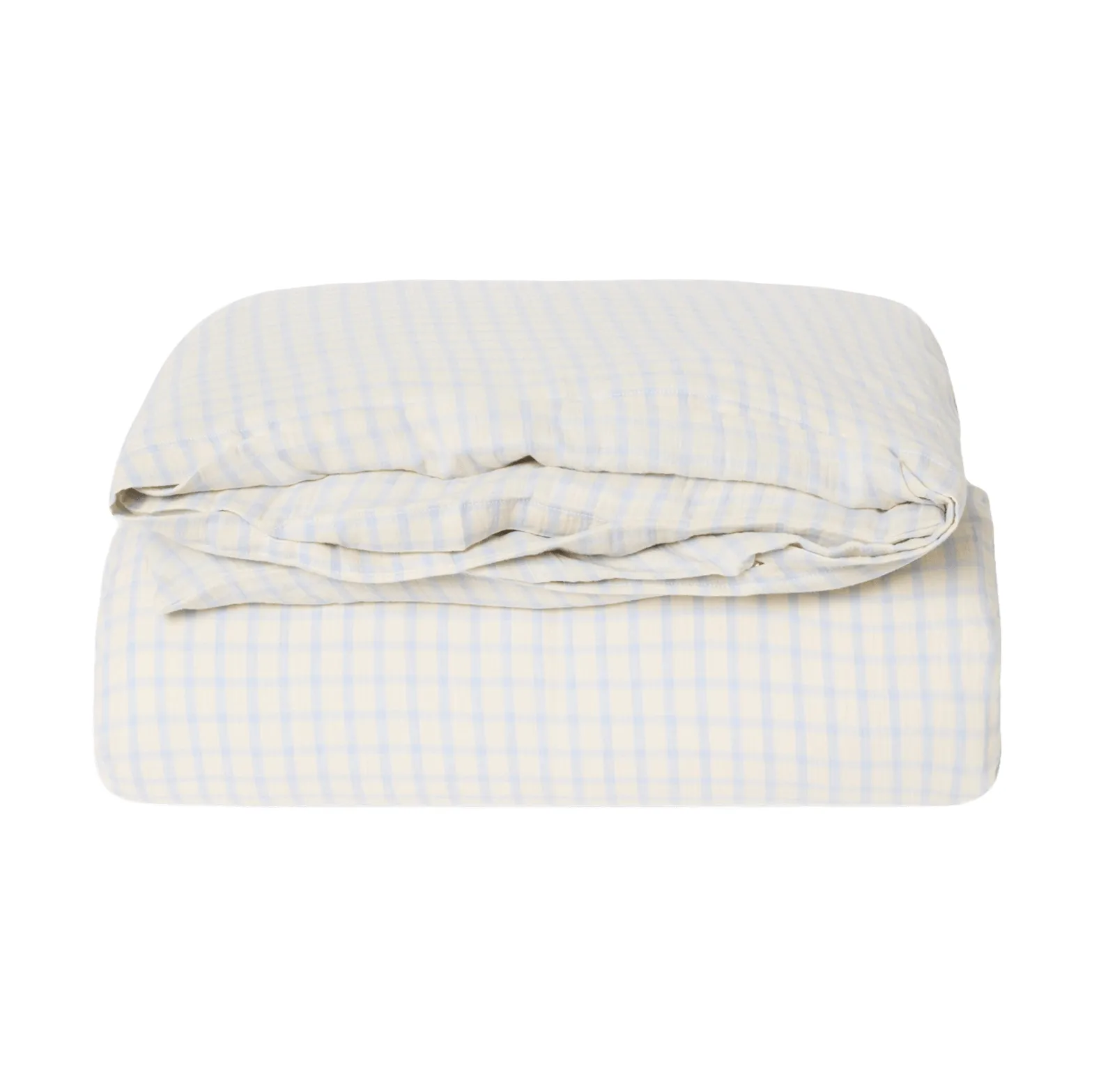 Gingham Sky Blue Musselin dynetrekk, 150x210 cm Garbo&Friends
