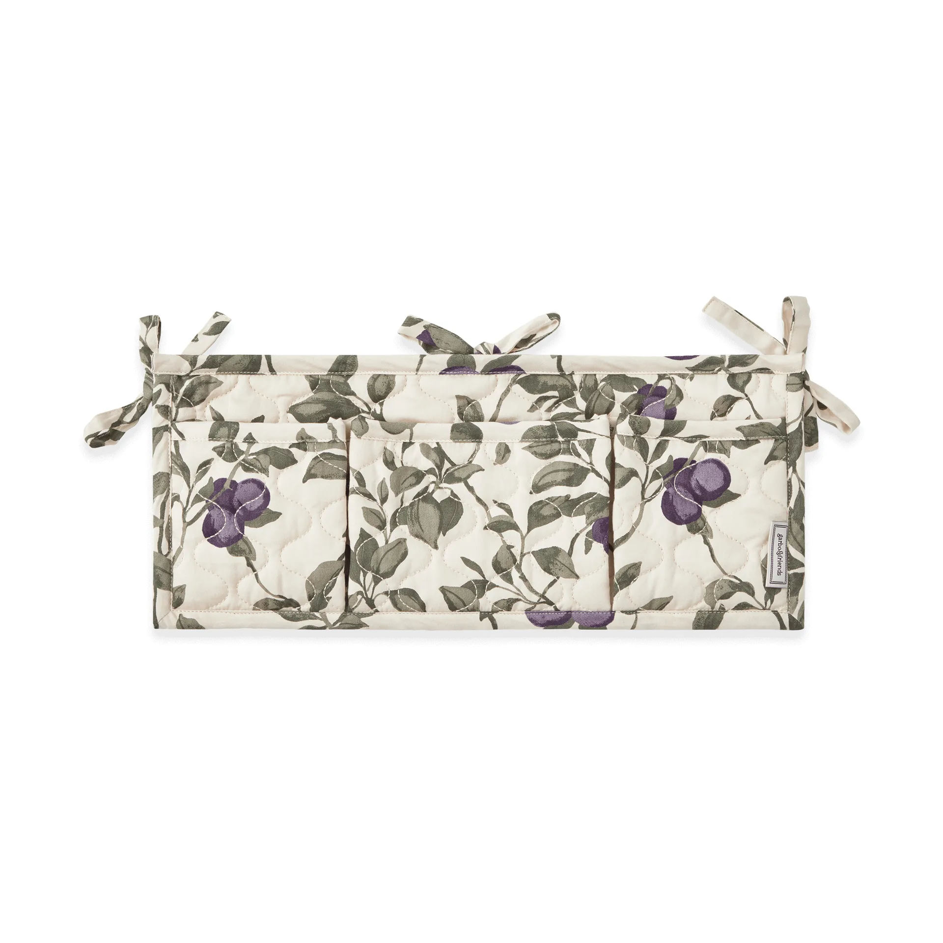 Plum Satin quiltet sengelomme, 43x18cm Garbo&Friends