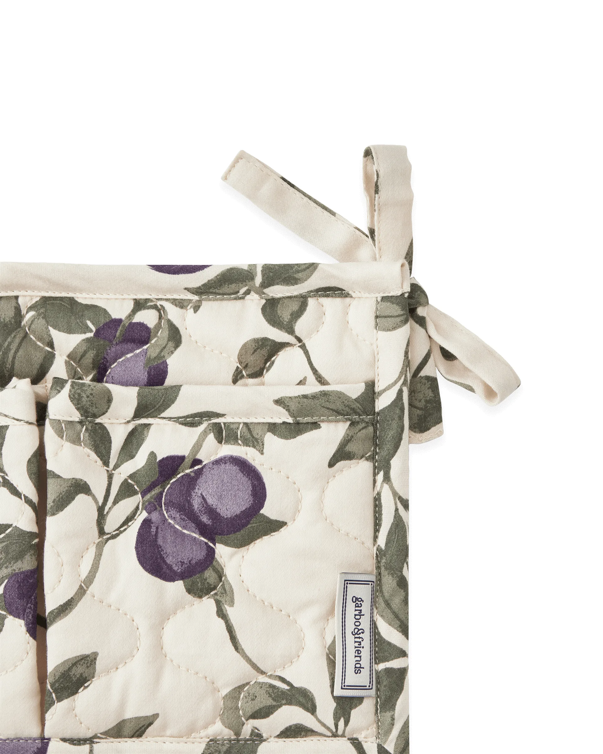 Plum Satin quiltet sengelomme, 43x18cm Garbo&Friends