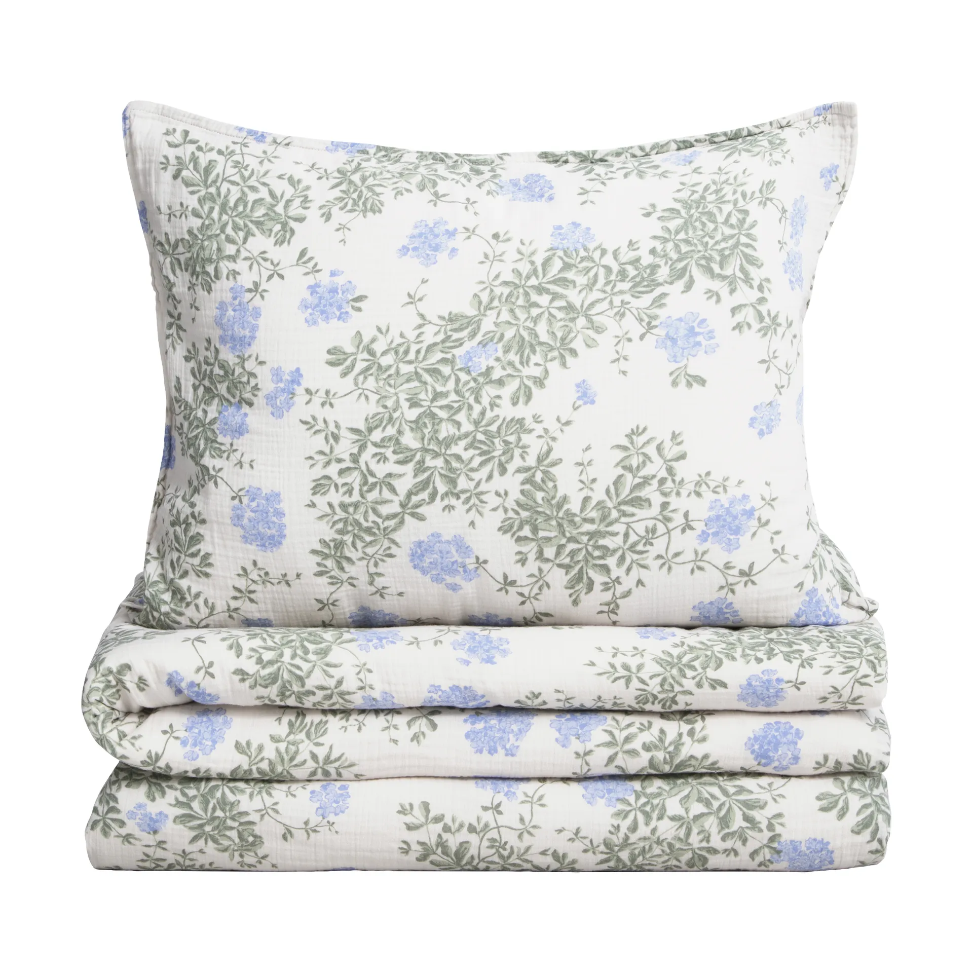 Plumbago Muslin sengesett, 150x210 cm/50x60 cm Garbo&Friends