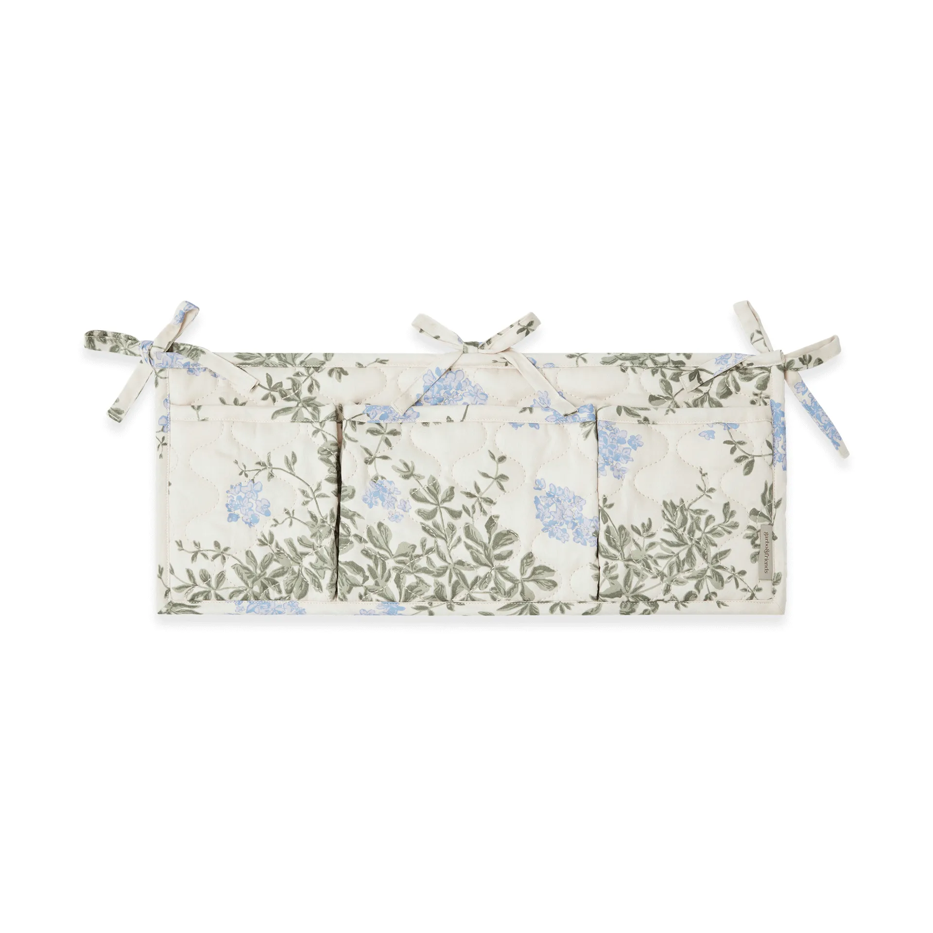 Plumbago Satin quiltet sengelomme, 43x18cm Garbo&Friends