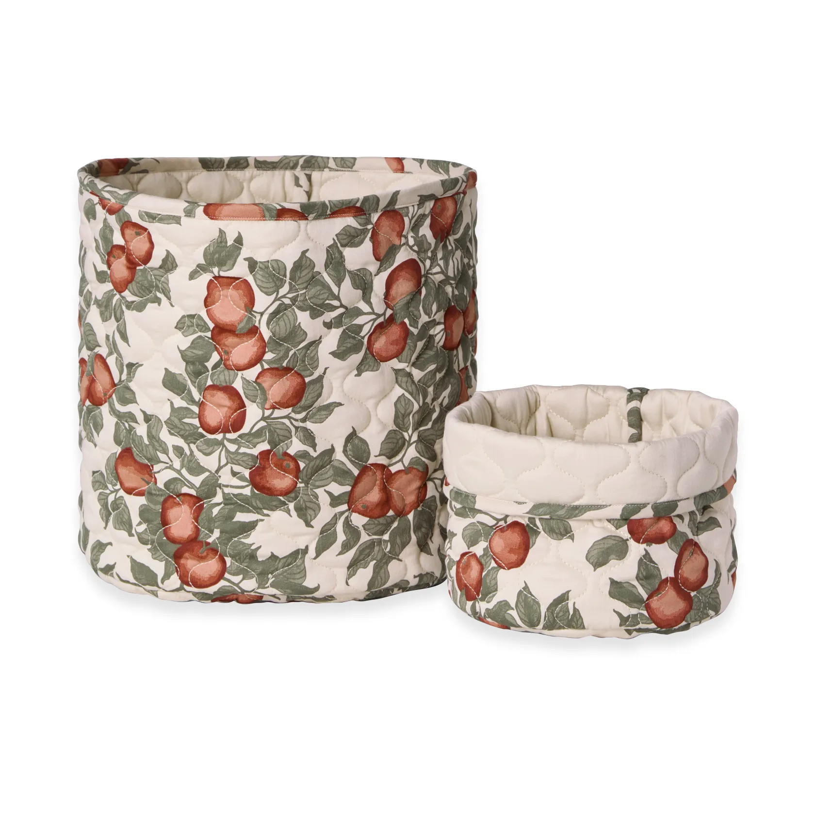 Pomme Satin quiltet kurv 2 deler, 20xØ20 cm + 30xØ30 cm Garbo&Friends