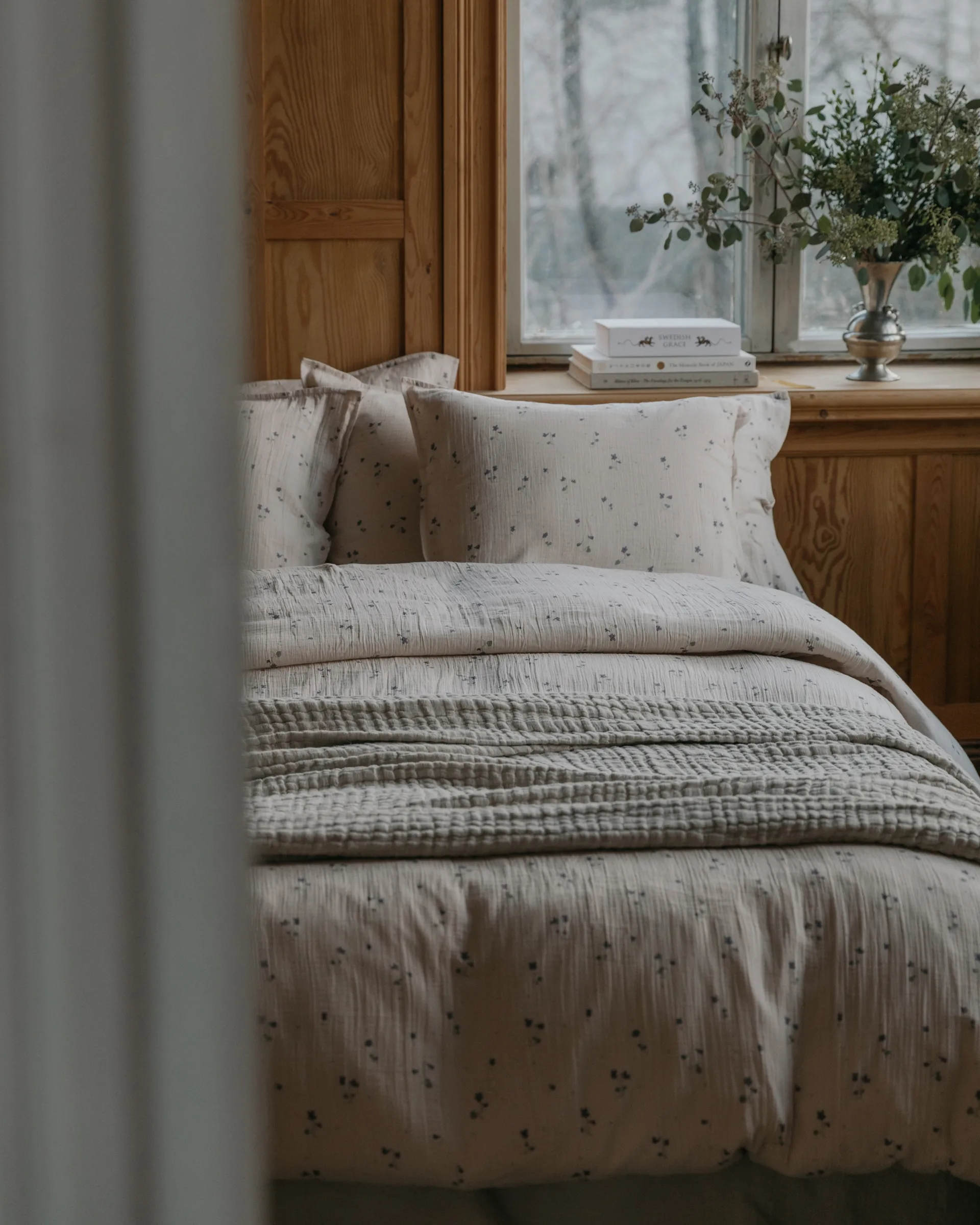 Viola Musselin dynetrekk dobbel, 220x220 cm Garbo&Friends