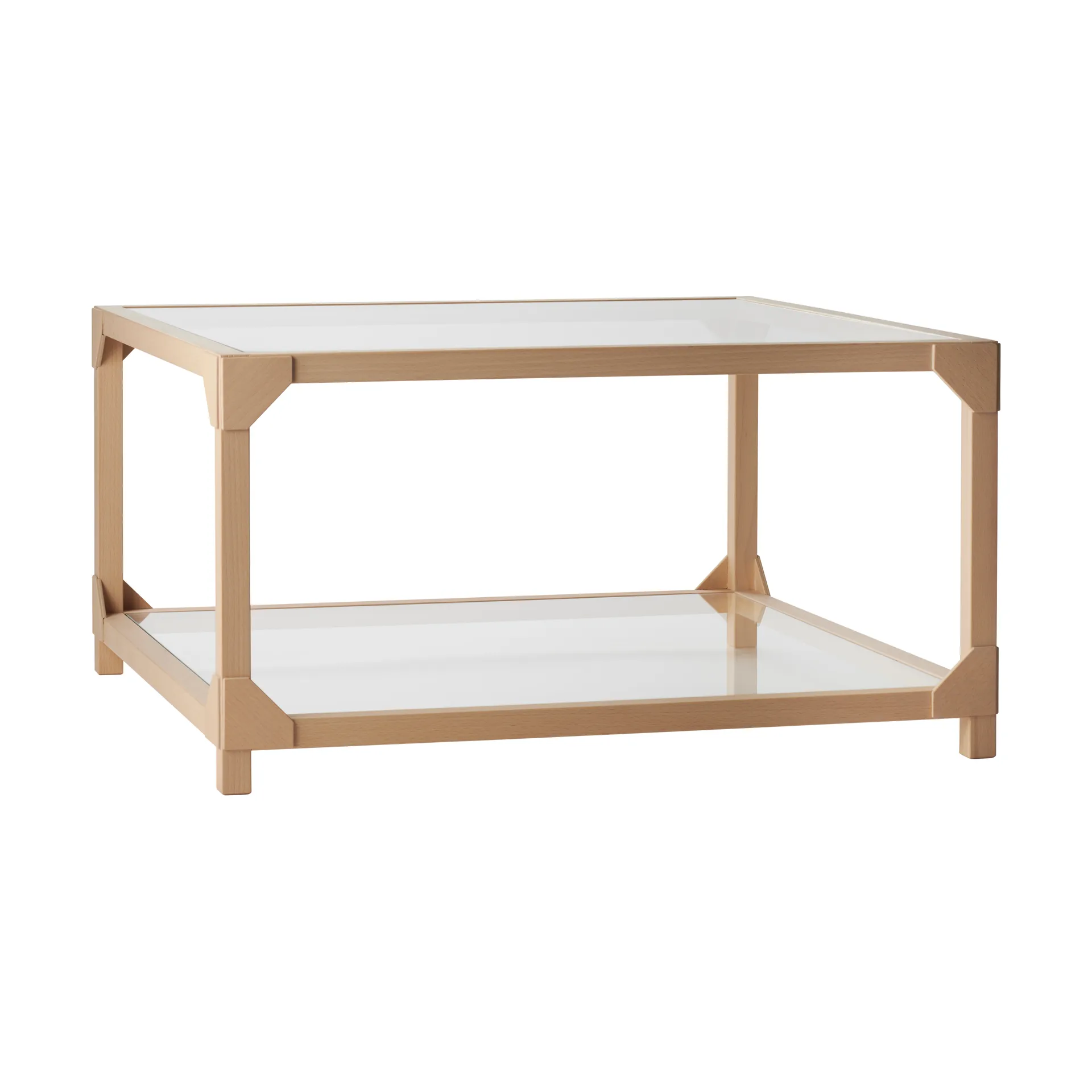 Bleck Sofabord 75x75 glass, Bøk-natural Gärsnäs