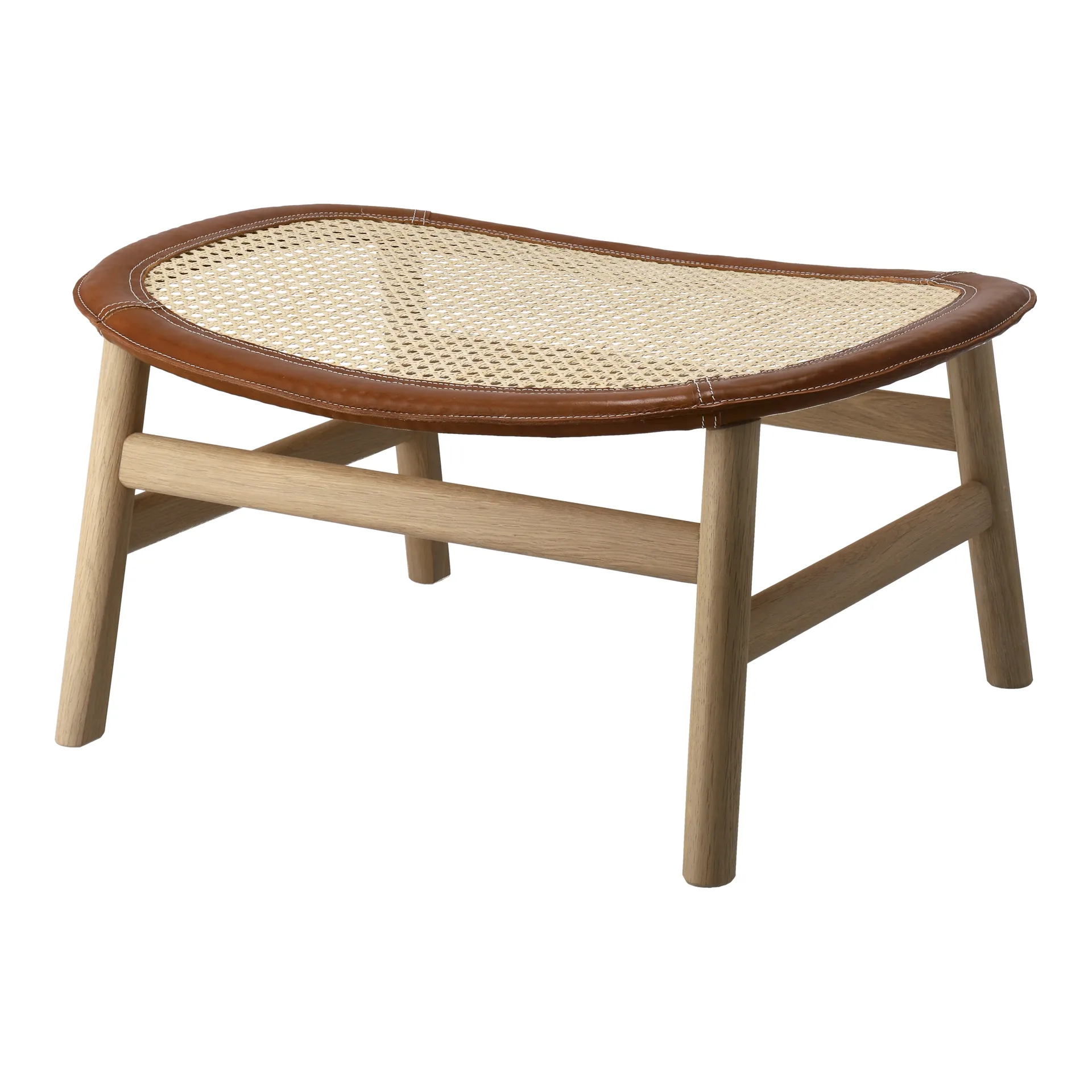Dandy fotskammel, Eik-natural-tärnsjö skinn cognac Gärsnäs