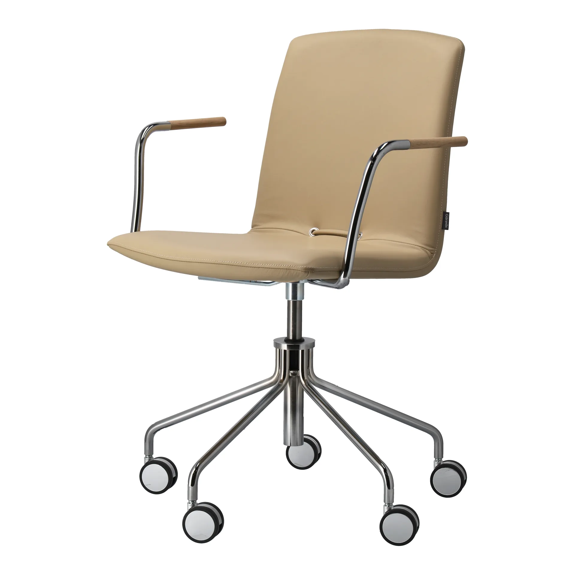 Day karmstol med dreiestativ krom, Eik-natural-H&S-elmosoft 02119 Gärsnäs