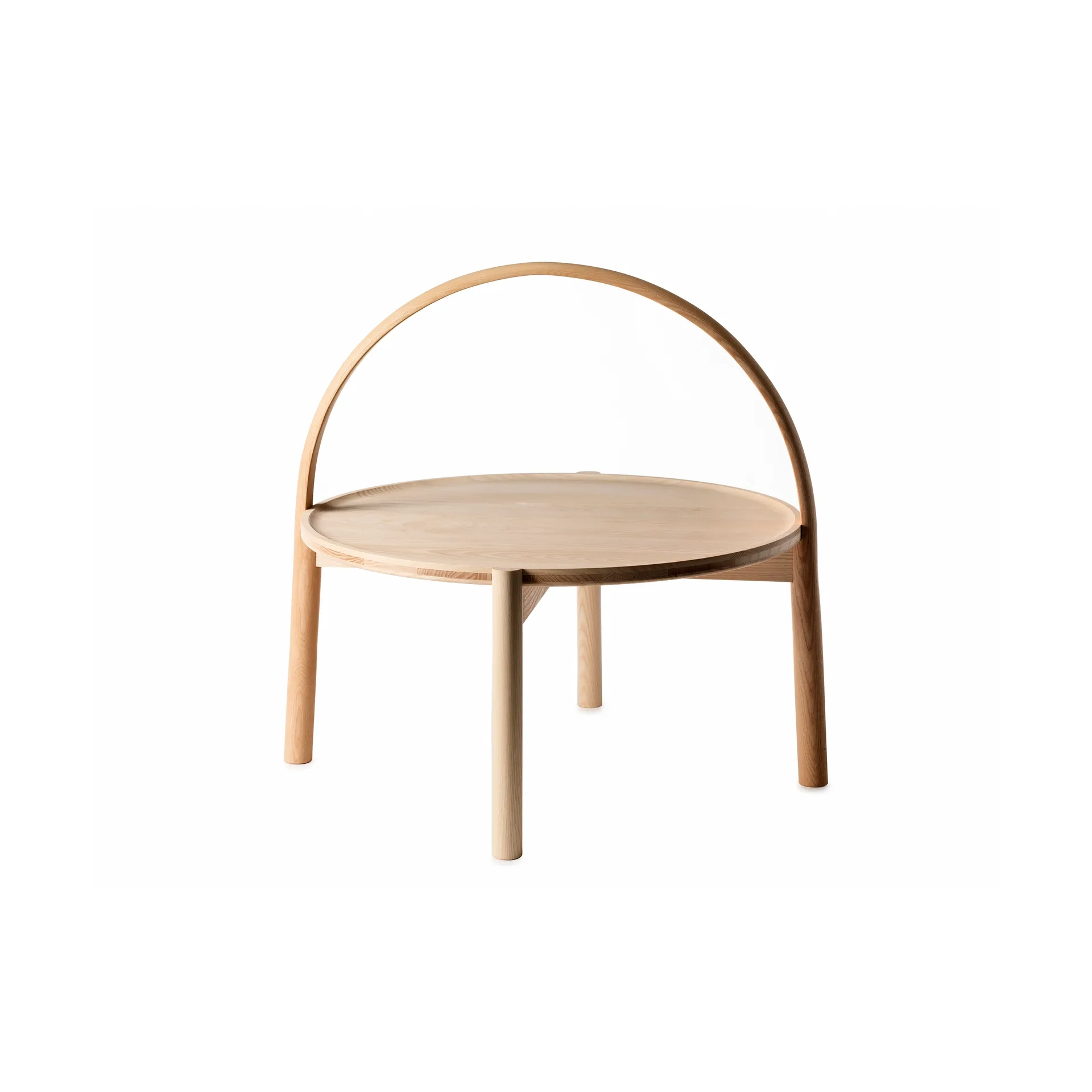 Elna sofabord, Ask-white-Ø60 cm m. bøyle Gärsnäs