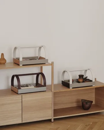 Kydo brett med håndtak 40,5x27x23,5 cm - Mørk eik-beige white - Gejst