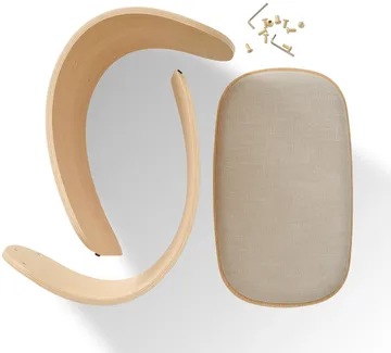 Luno krakk 48x28x72 cm - Eik-beige tekstil - Gejst