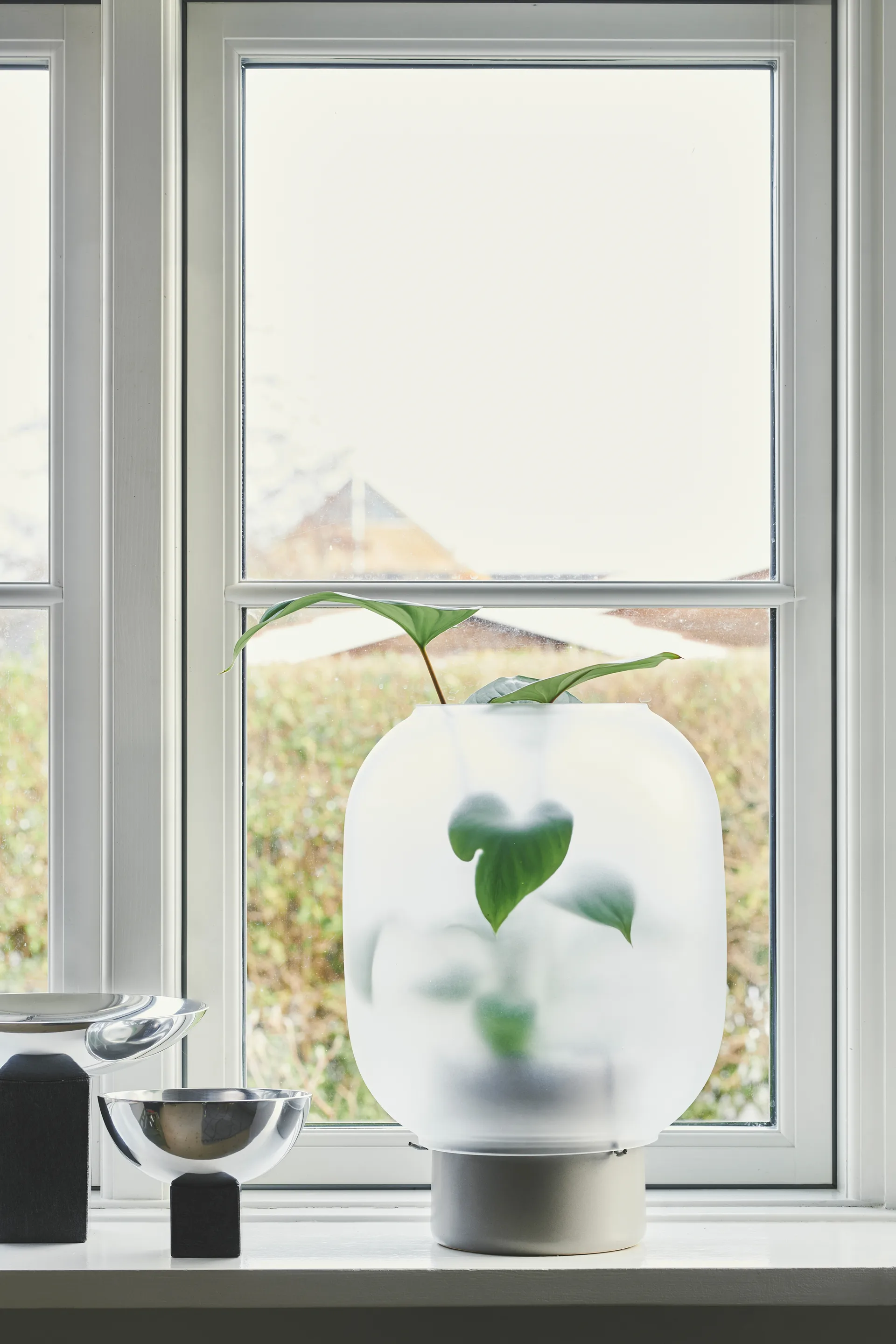 Nebl krukke med frostet glass Ø 26 cm, Grå Gejst