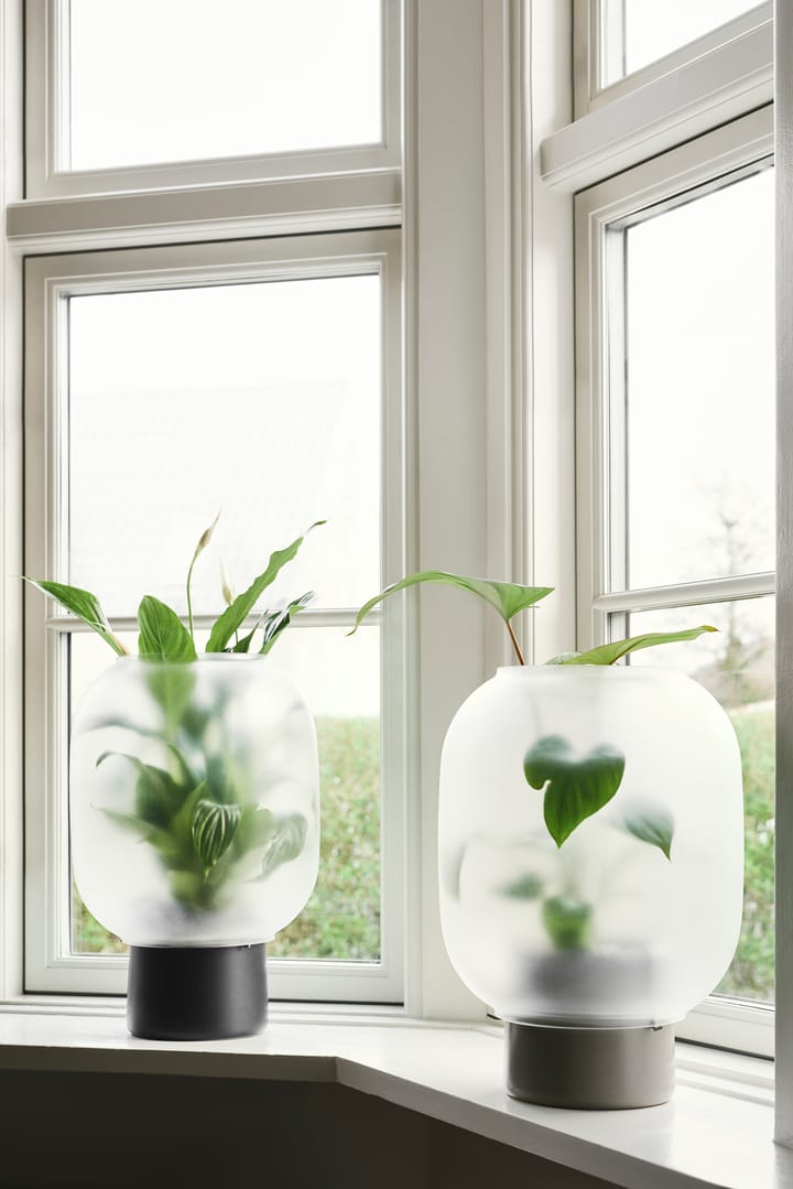 Nebl krukke med frostet glass Ø 26 cm, Sort Gejst