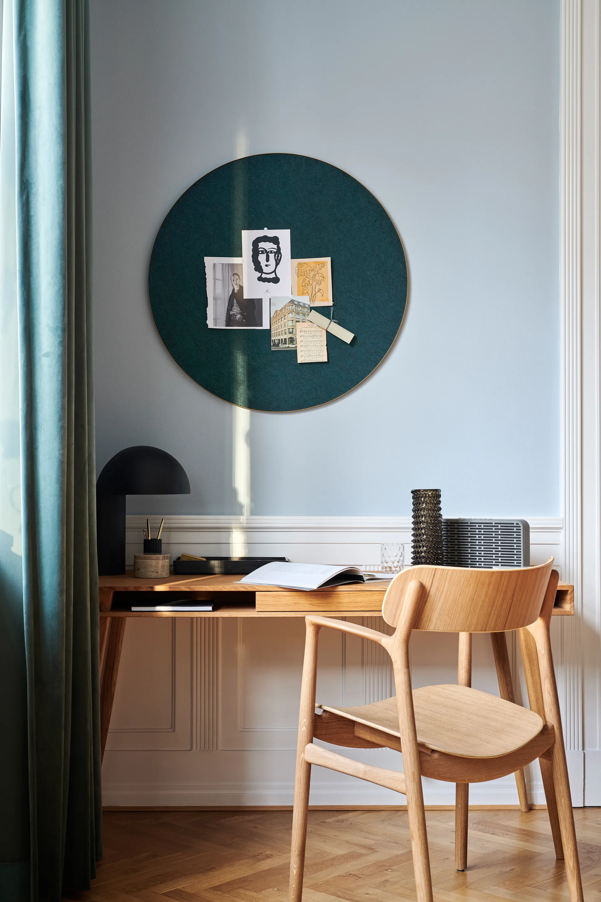 Retell pinboard oppslagstavle Ø 80 cm, Grønn-messing Gejst