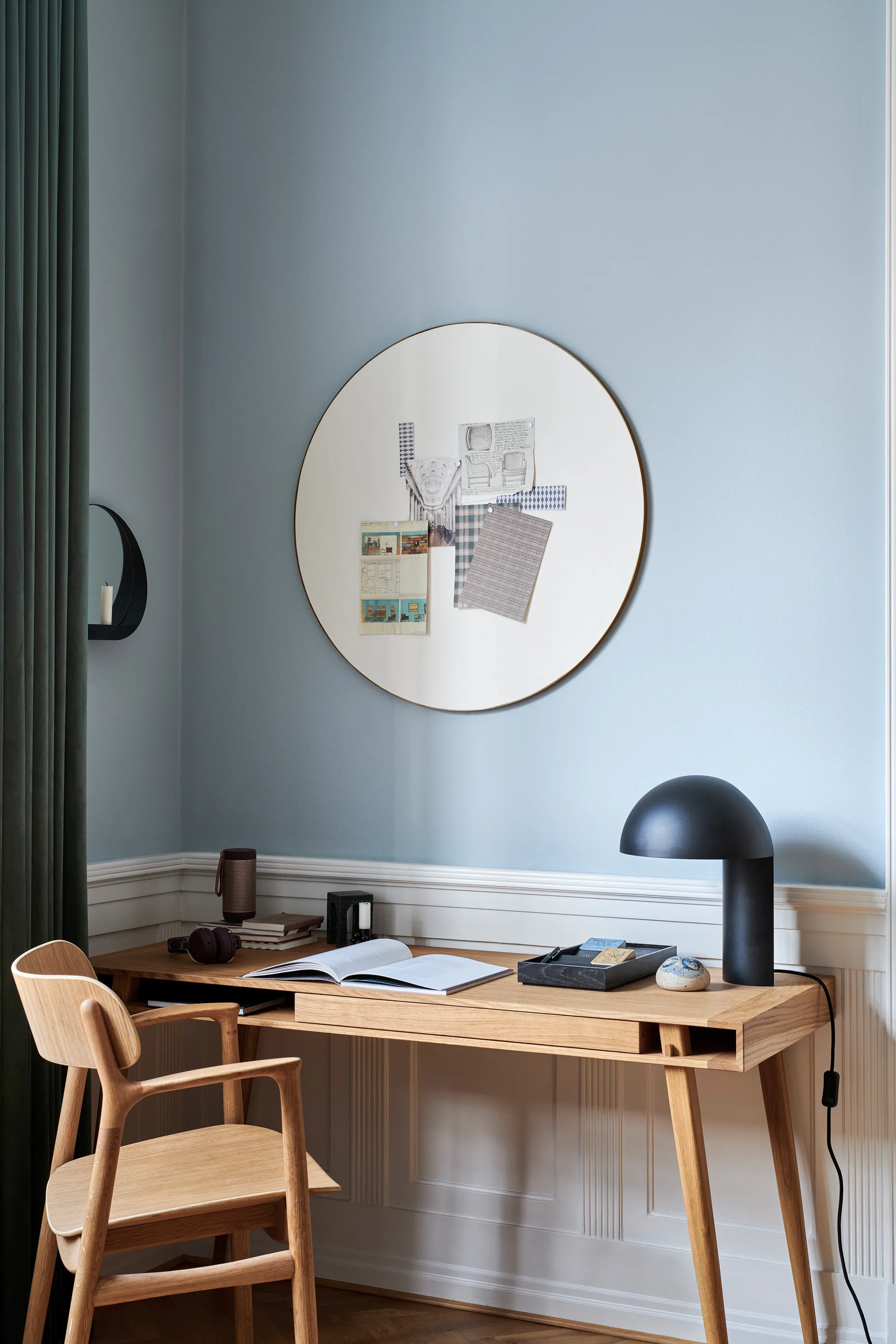 Retell pinboard oppslagstavle Ø 80 cm, Hvit-messing Gejst