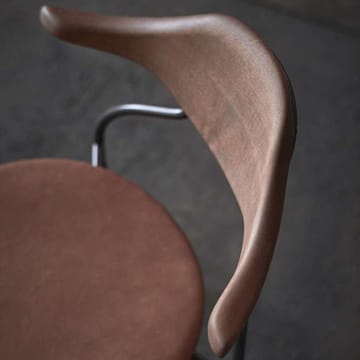 Hilma stol stålstativ - Cognac skinn-Svart-R�ødbrun tre - Gemla