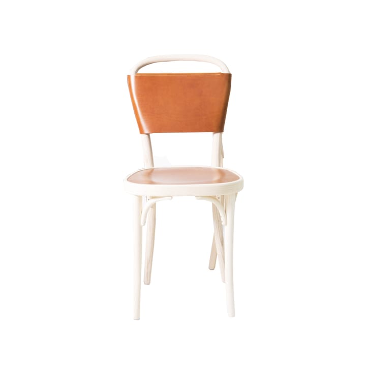 Vilda 3 stol skinnkledd - Hvitoljet ask-Cognac - Gemla