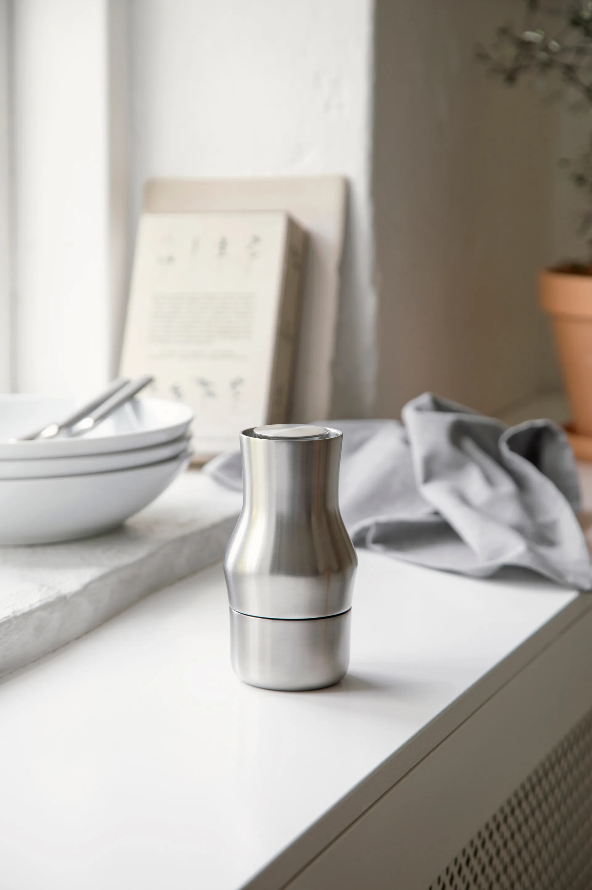 Dorotea krydderkvern 14 cm, Matt stål Gense