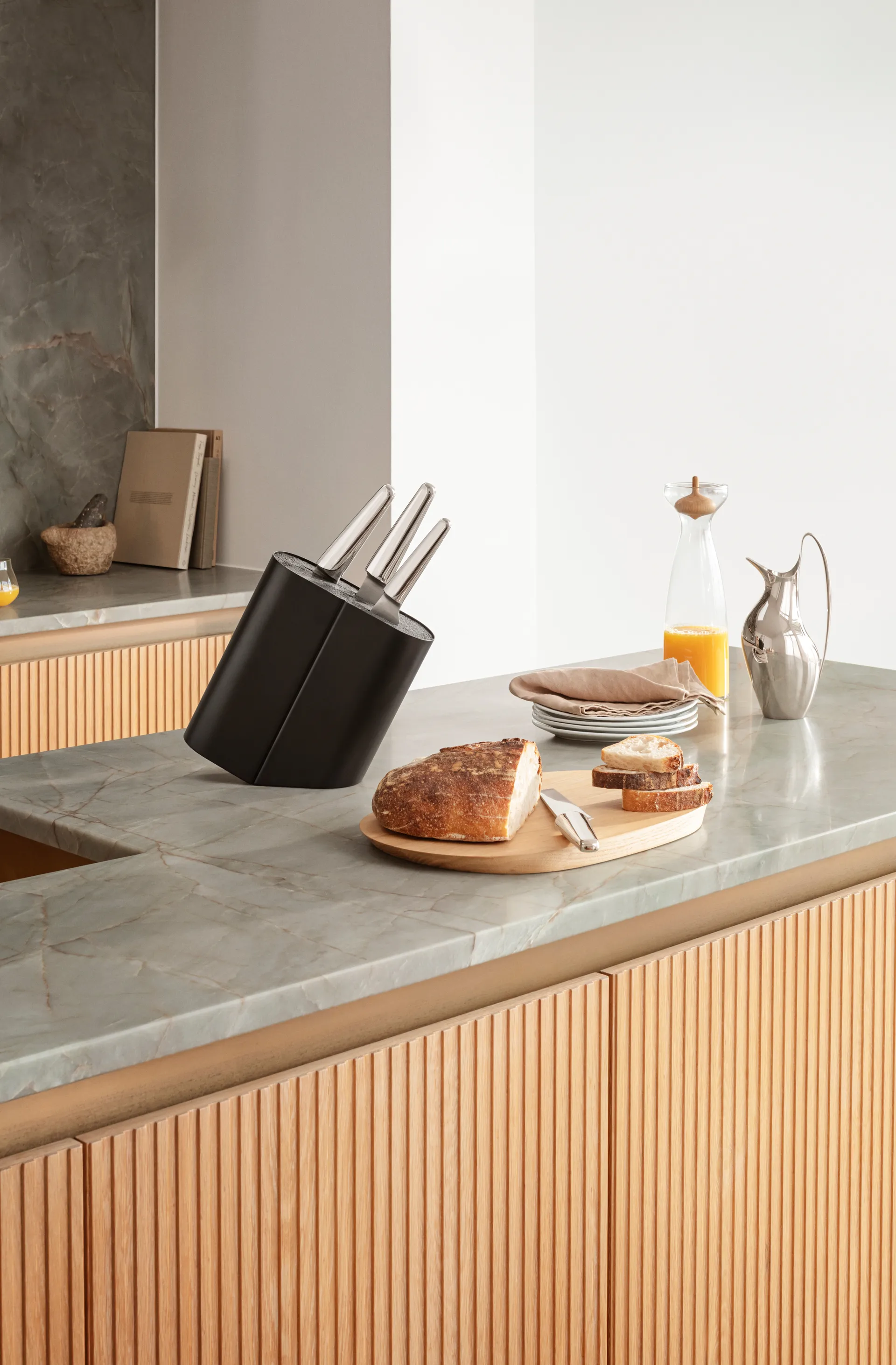 Alfredo knivblokk, Rustfritt stål-svart Georg Jensen