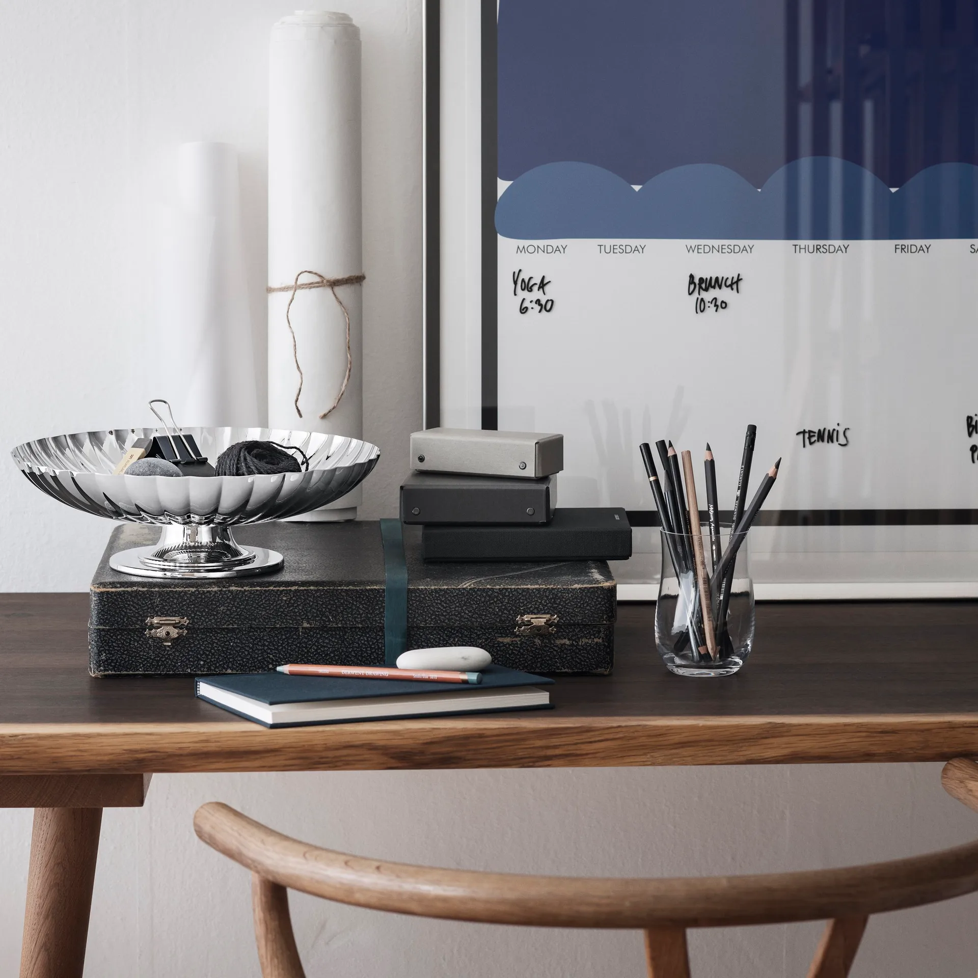 Bernadotte serveringsfat på fot, Ø 28 cm Georg Jensen