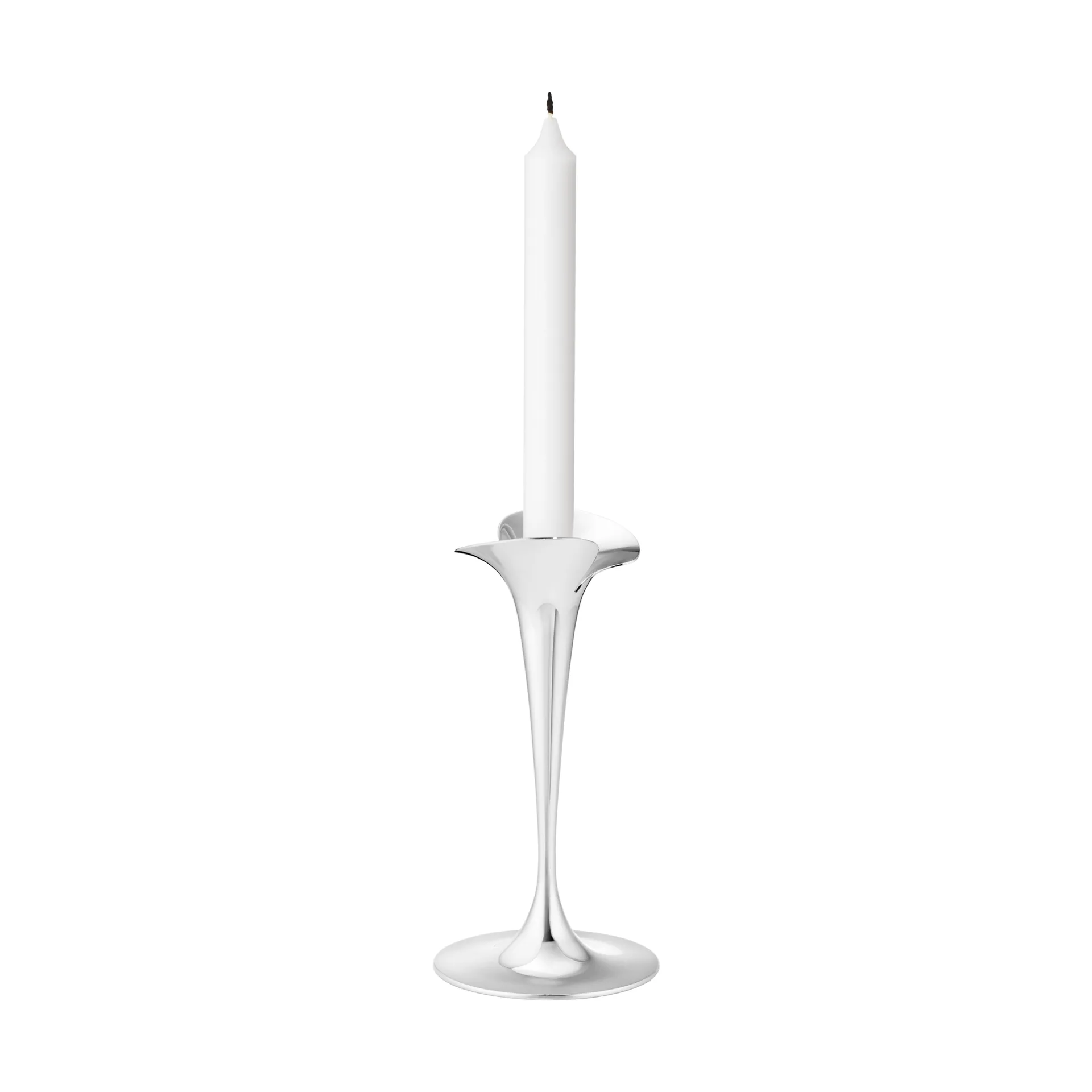 Bloom lysestaker for kronelys, Rustfritt stål, små, 2‑pakning Georg Jensen