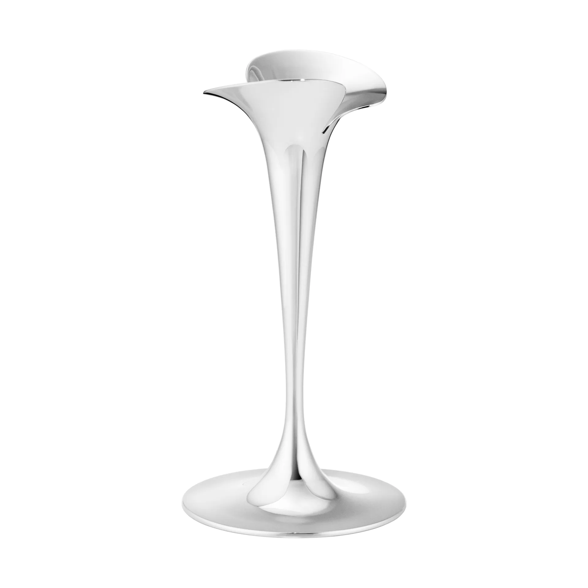 Bloom lysestaker for kronelys, Rustfritt stål, små, 2‑pakning Georg Jensen