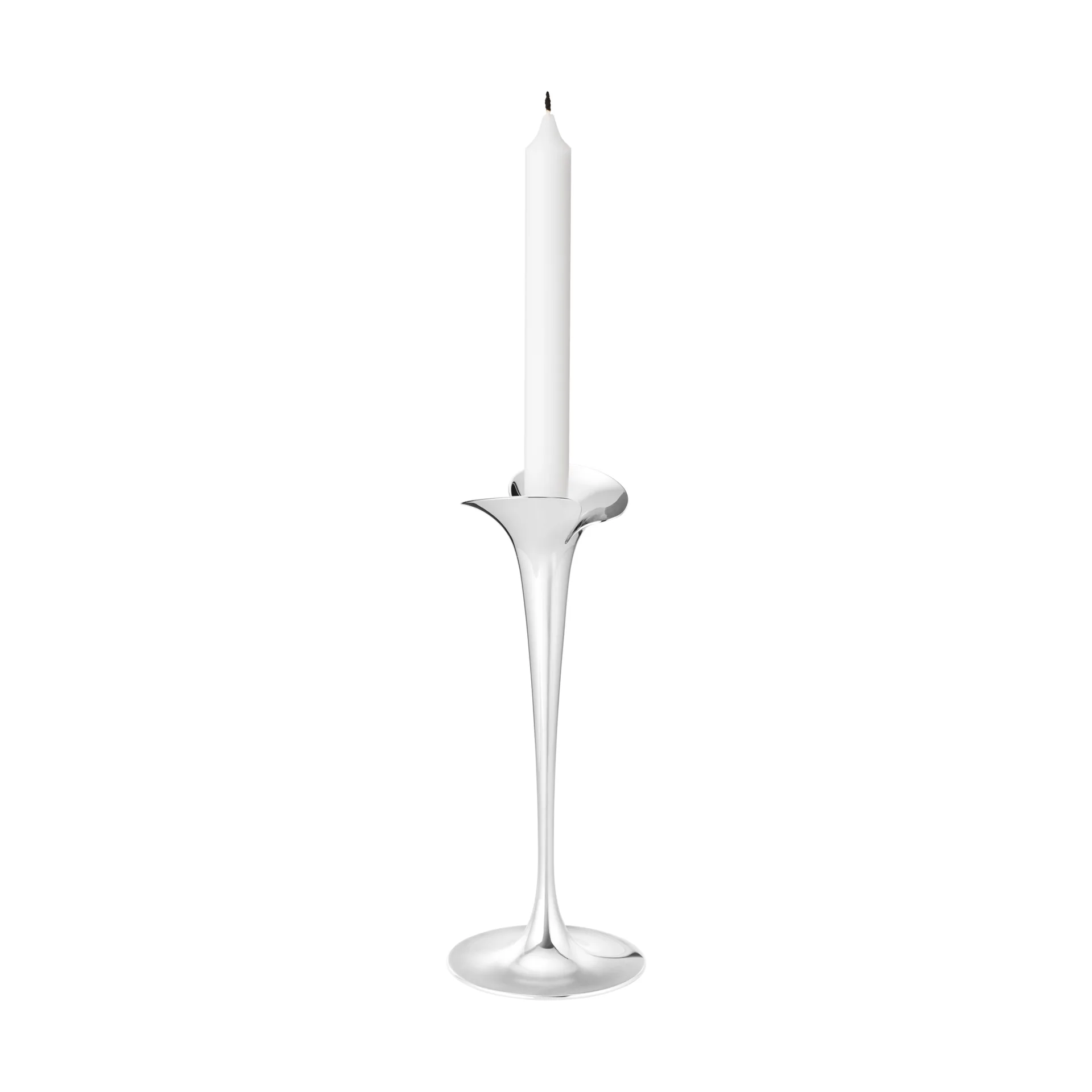 Bloom lysestaker for kronelys, Rustfritt stål, store, 2-pakning Georg Jensen