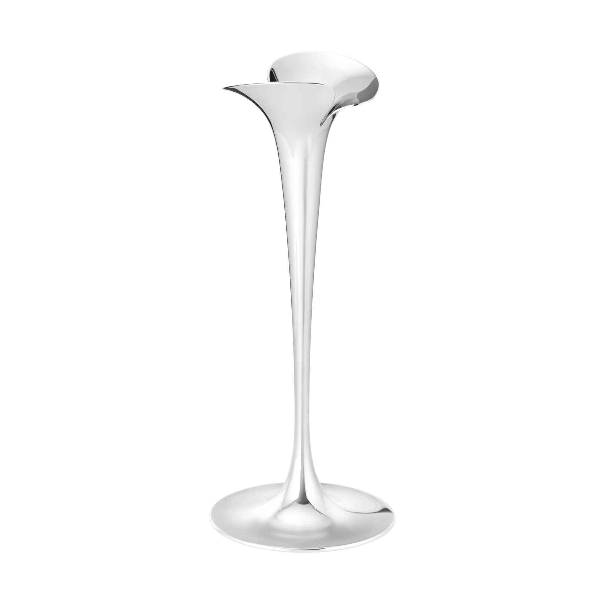 Bloom lysestaker for kronelys, Rustfritt stål, store, 2-pakning Georg Jensen